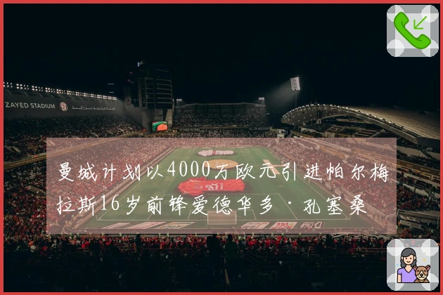 曼城计划以4000万欧元引进帕尔梅拉斯16岁前锋爱德华多·孔塞桑